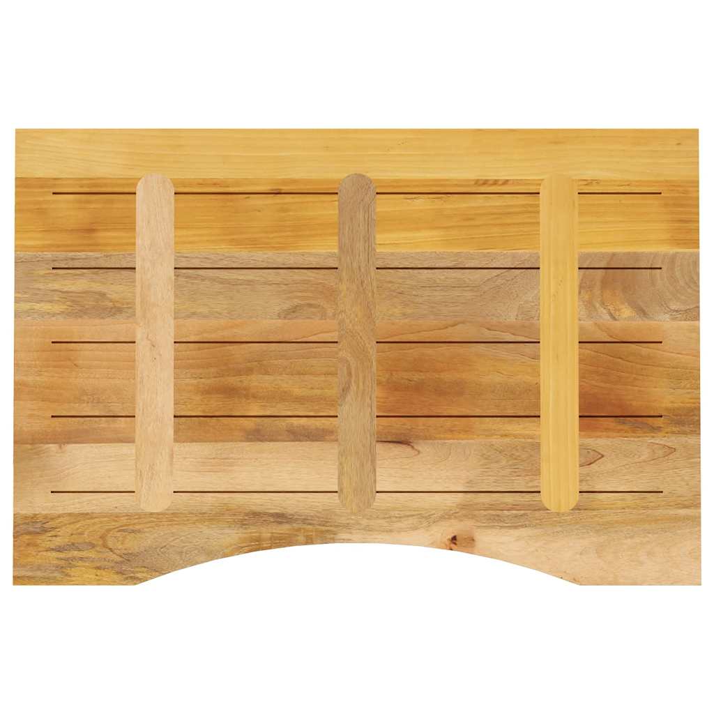 Vidaxl Blat Biurka, Z Wycięciem, 90X50X2,5 Cm, Surowe Drewno Mango