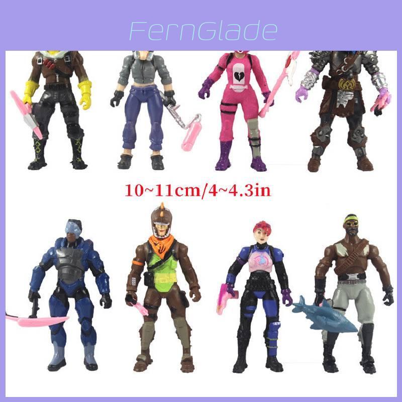Fortnite 8 Stück Figur Puppe Bewaffnet Kinder Geschenk Kuchen Ornamente für Geburtstag Weihnachten