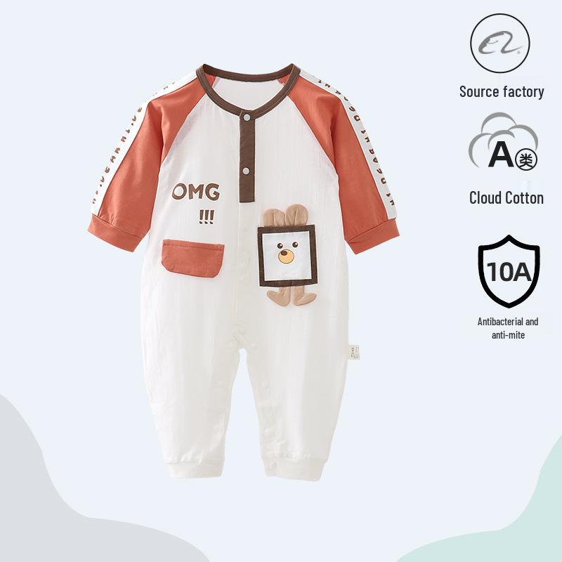 Unisex Baby Langarm Baumwoll-Strampler - Sommer Krabbel- & Hausanzug