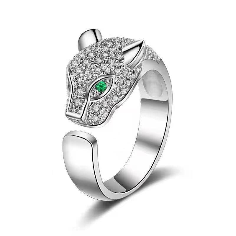 Leopard Head Open Ring Ring for Men and Women, Exaggerated Index Finger Ring, Cheetah Ring