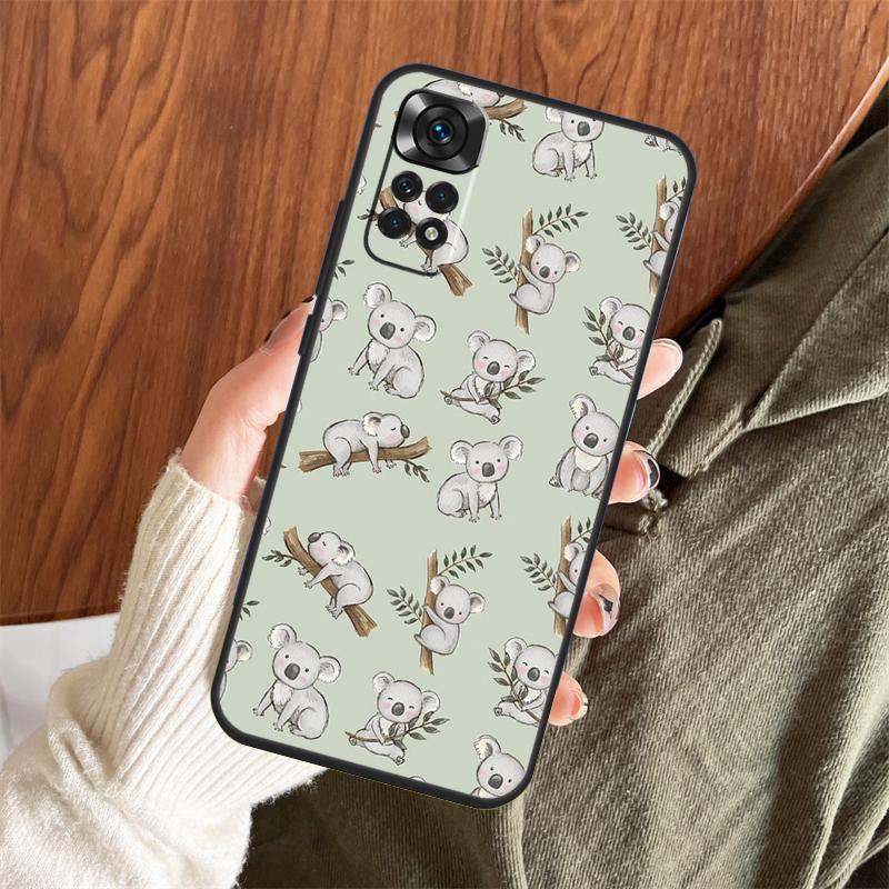 Cartoon Painting Animal Koala Case For Xiaomi Redmi Note 14 Pro 13 12 11 10 15 Pro Plus Redmi 13 C 15 10C 12C 14C 15C Cover
