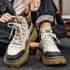 Trendy Men's High-top Boots Fashion Motorcycle Boots Outdoor Men's Working Shoes Short Increased Non-slip Tooling Boots for Men