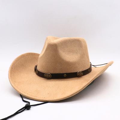 Retro Bull Head Big Brim Top Hat European and American Suede Western Cowboy Hat Men's and Women's Temperament Jazz Hat Retro Top Hat