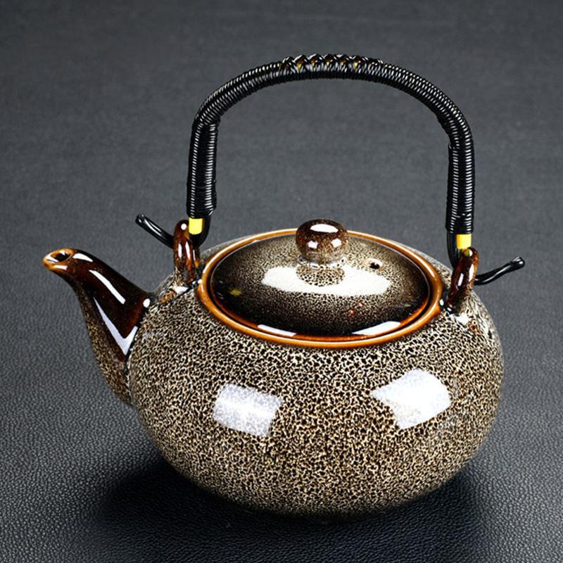 Large Capacity Teapot 700ml Ceramics Coffee Pot with Beam Pot Tea Set Small Teapot Tea Cup Household Flower Tea Making Teapot
