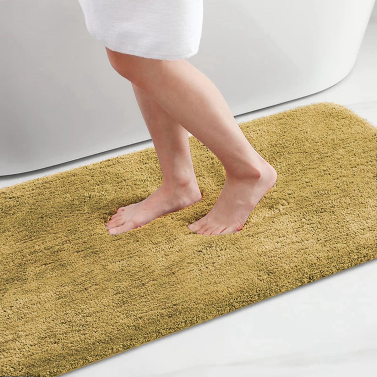 Badkamermat Super Absorberend Badkamervloermat Antislip Badmat Badkuipmat Zachte Vloermat Woondecoratie 50cm x 120cm bruin