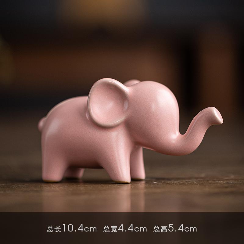 Elephant Bonsai Micro Landscape Animal Ornaments Fish Tank Decorations Tea Room Tabletop Tea Playing Ceramic Tea Pets