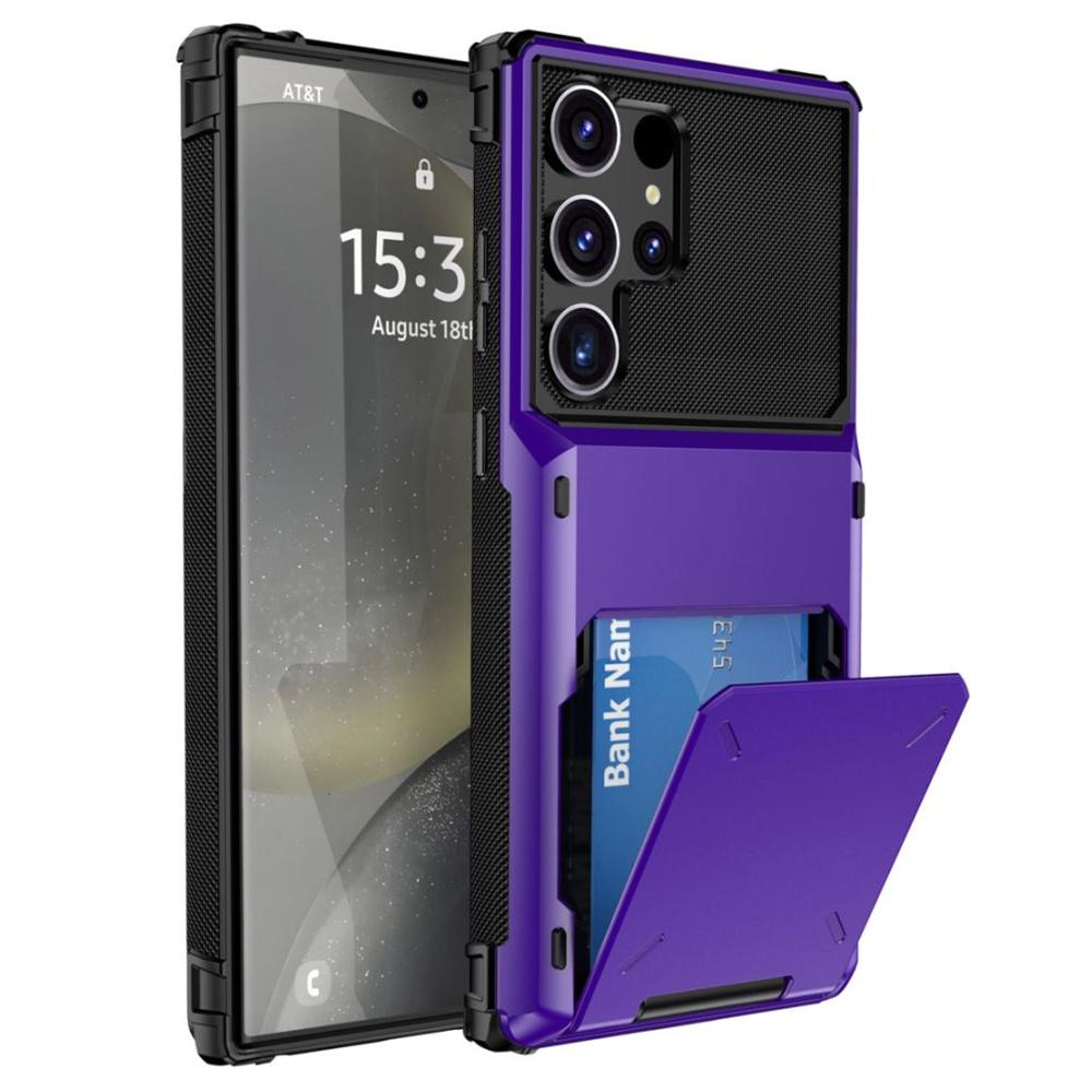 Pro Samsung Galaxy S25 Ultra Case PC+TPU dvouvrstvý zadní kryt telefonu s držákem na kartu