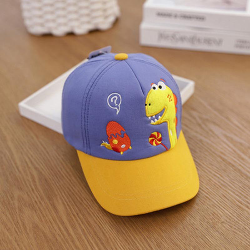 

Детская бейсболка с изображением динозавра из мультфильма, симпатичная кепка с козырьком от солнца для мальчиков, кепка с утиным язычком для детей от 2 до 8 лет, козырек от солнца для детей синий