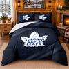 Drukowany 3-częściowy komplet pościeli Wzór Toronto Maple Leafs Prześcieradło Poszewka na poduszkę Do wystroju sypialni