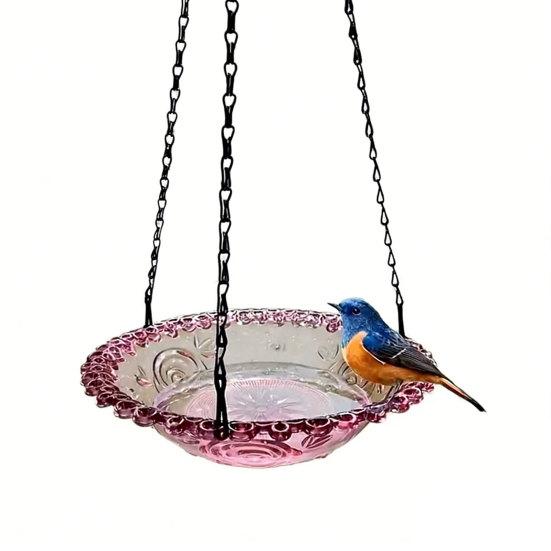 Hanging Bird Bath And Feeder Outdoor Bird Bath Feeder Bowl Bird Bath Bowl Attracts Wild Birds for Garden Yard Decor