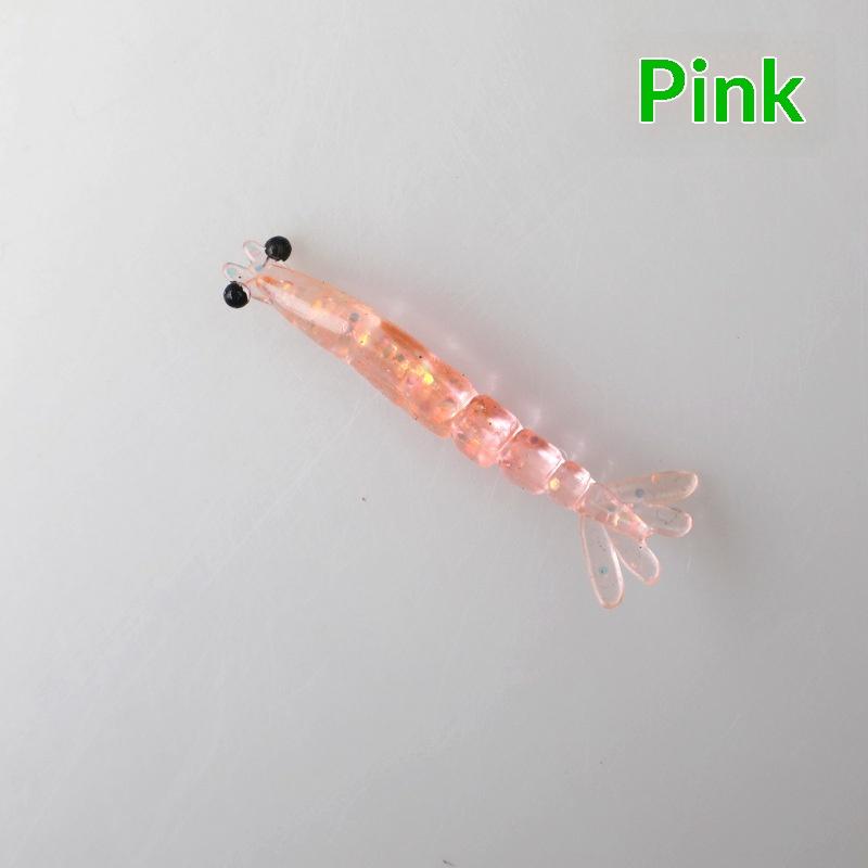20Pcs Mini Soft Worm Shrimp Fishing Lure 0.4G/40Mm Artificial Baits Bass Silicone Fishing Tackle