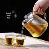 High-Temperature Resistant Glass Teapot with Vertical Pattern and Stainless Steel Filter for Brewing Scented Tea