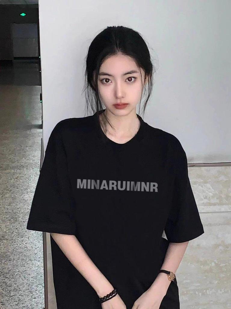 Damen Übergröße Retro Streetwear Reines Baumwoll Lockeres T-Shirt - Halbarm Freizeit Oberteil