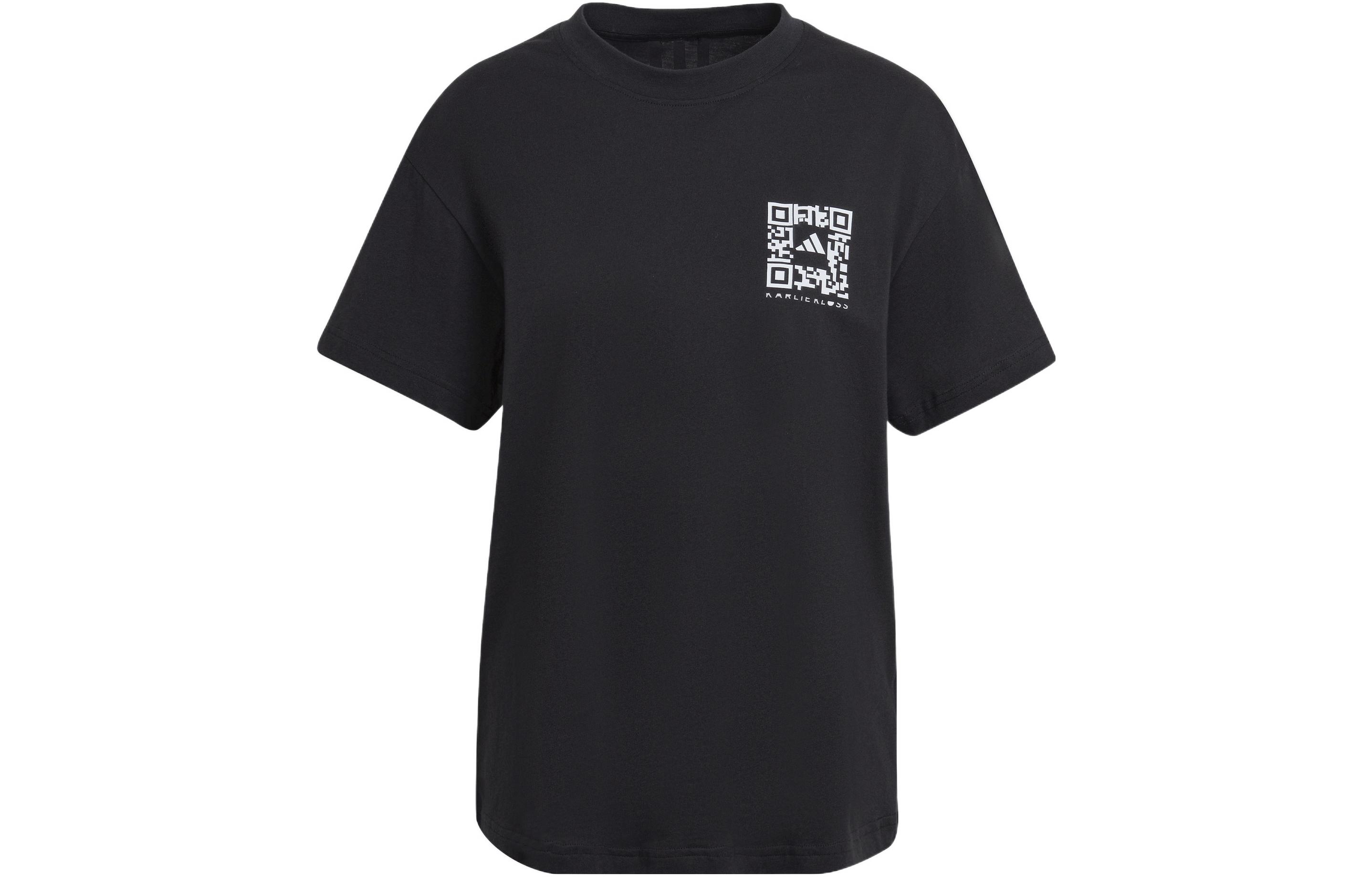 

Adidas T Shirts Women s Black Crew Neck Moderate Straight Fit HB1438 S