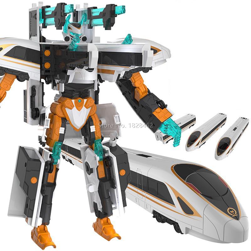 3 ÎN 1 China Cale Ferată de Mare Viteză Super Tren Robot Jucărie Transformabilă Tren Deformabil Figură de Acțiune CHSR Jucărie pentru Copii Jucării