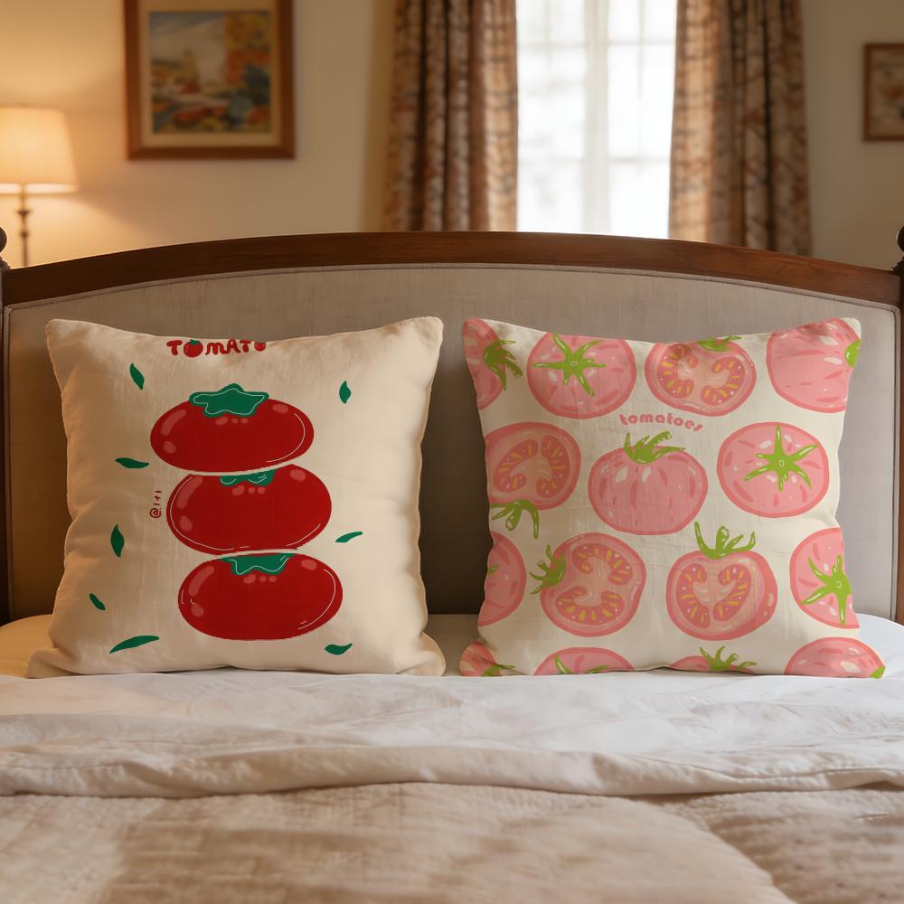 Pattern Tomato Print Cushion Cover 1Pcs Decorative Covers Soft Cushion Case For Sofa Couch Decor 40X40 45X45 Pillowcases