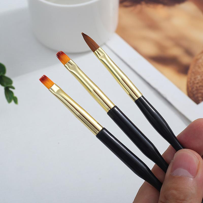 3 Piece French Stripe Manicure Liner Brush Set Tip Ultra Fine Line Drawing Pen Double Ended Gel Paint Brushes Manicure Tools
