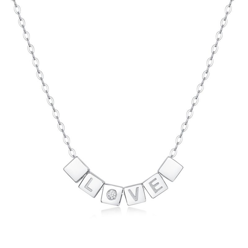 

Bague Ringen S925 Серебряное ожерелье Муассанит Love Honey Words Подвеска женская подвеска с цепочкой Модные аксессуары