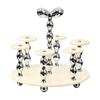 Acrylic Cup Rack with Round Base Space-Saving Chrome-Finish