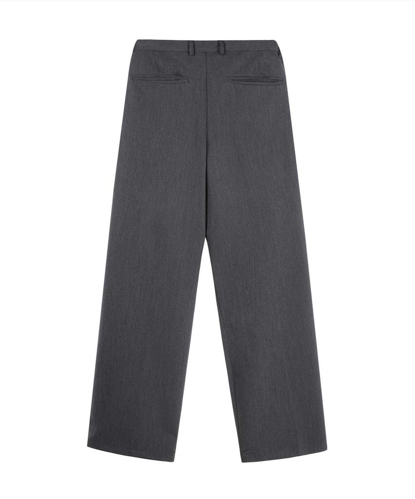 Descheuis Double-Pleat Wide Slacks [Charcoal]