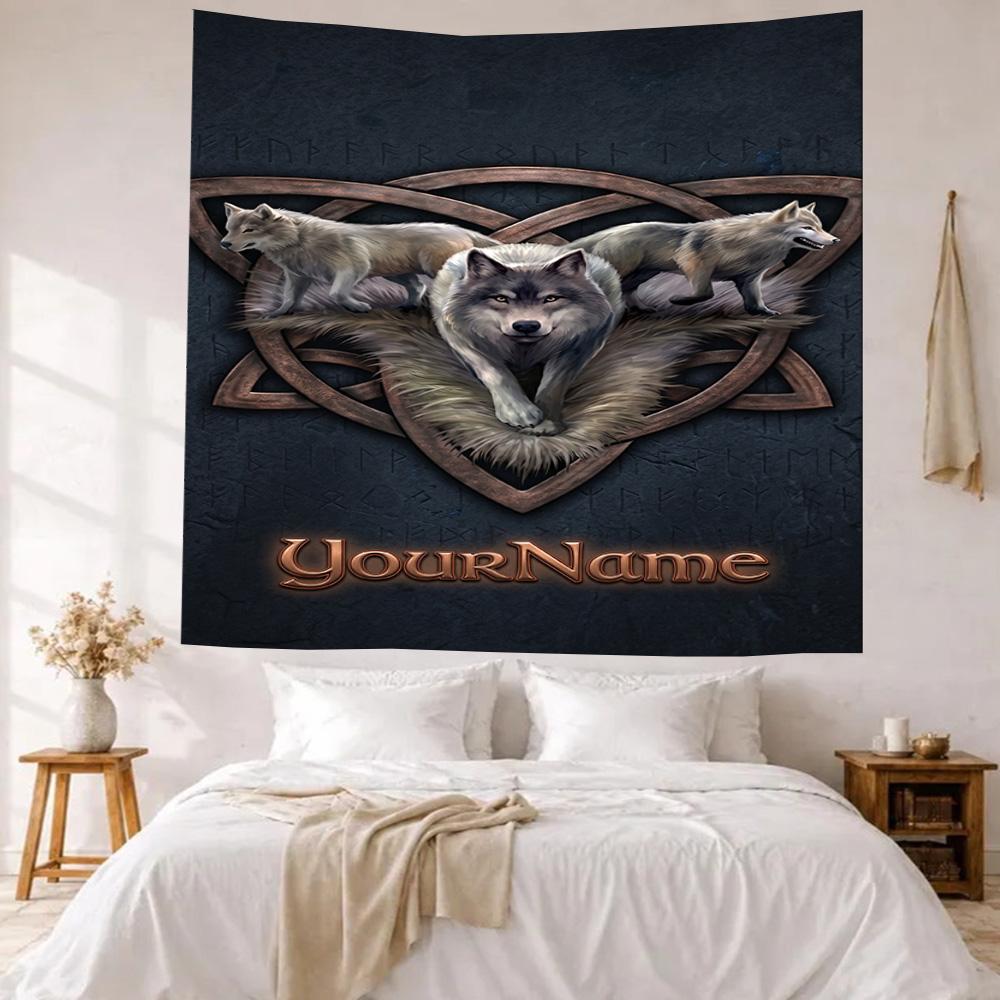Gothic Illustrations Custom Your Name Wall Decor Tapestry Art For Pet Memorial Birthdaywedding Party Backdrop Family Gift