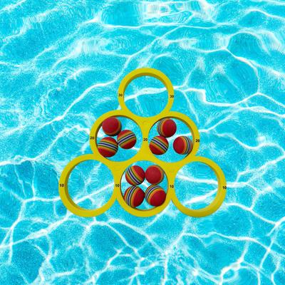 Pool Toss Game Set Foam Float with 10 Colorful Balls Easy Setup Score Toys for Water