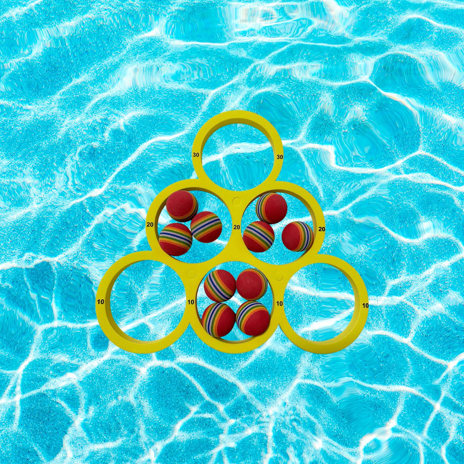 

Набор для игры в бросание в бассейн Пеноплавковый поплавок с 10 разноцветными мячами Легкая установка Игрушки для счета для воды жёлтый