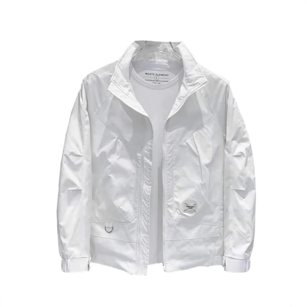 Mu Xi Summer Men's Trendy Solid Color Stand Collar Jacket - Handsome Casual Outerwear