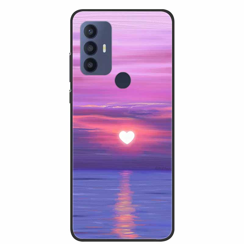 For TCL 30 SE Case Soft Silicone Marble TPU Black Cover for TCL 305 306 30SE 6.52'' Phone Back Cases for TCL30SE 6165H Coque New