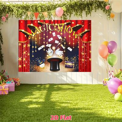 2D Flat Design 1 Piece of Las Poker Theme Party Backdrop Fabric Office Decoration