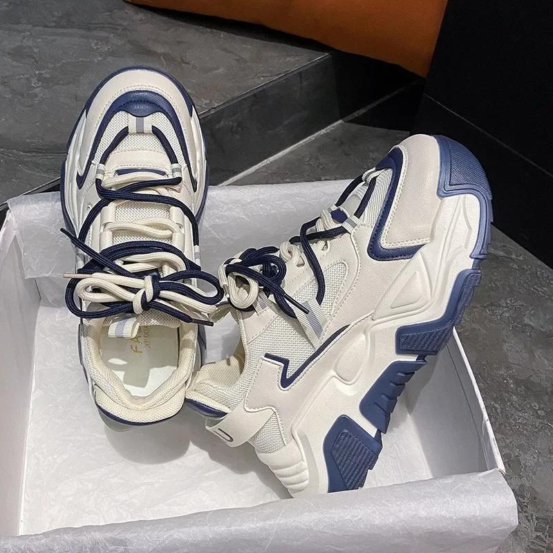Lace up Wedge Platform Shoes For Women Casual Chunky Sneakers Female Fashion Warm Walking Shoes Trainers Dad Shoes Woman2024