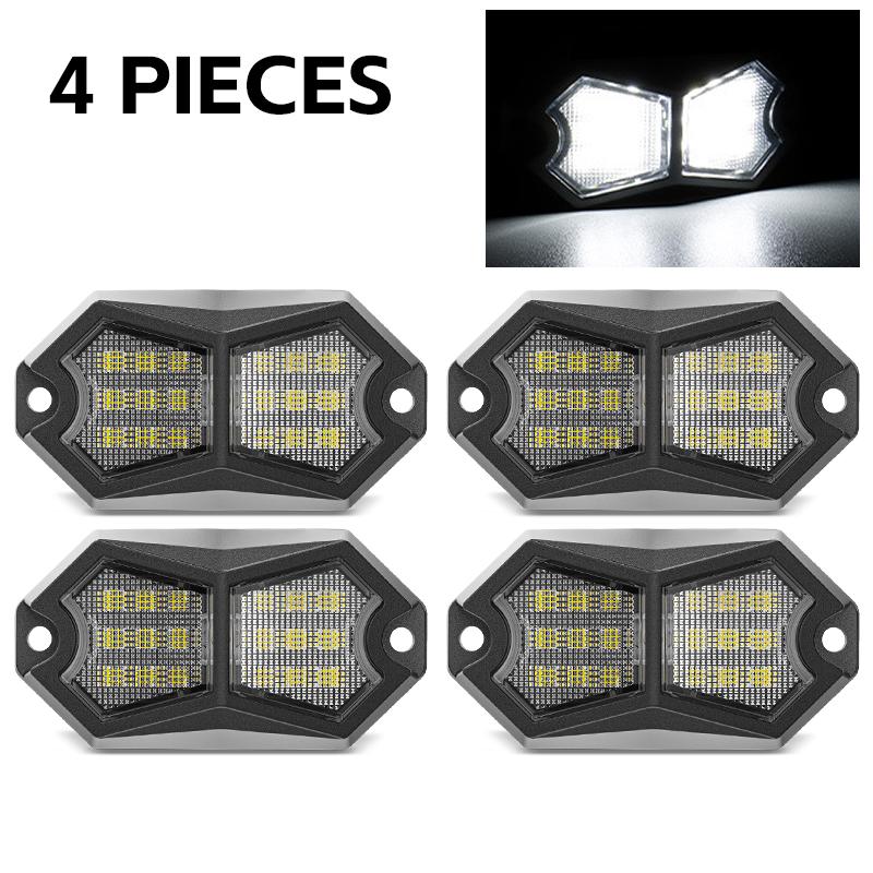 18 LED Rock Chassis Lights Red White Blue Neon Car Underglow Bottom Decoration Lamp 12V 24V for Offroad Truck SUV ATV Boat Van