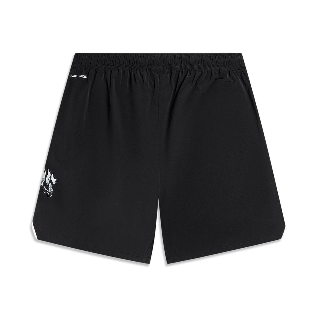 Li-Ning Badfive Basketball Series Letter Print Mid-Waist Drawstring Straight Casual Shorts Men Shorts Black AKSU109-1