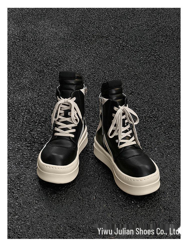 Height-Boost 10cm Unisex High-Top Sneakers with Inverted Triangle Design