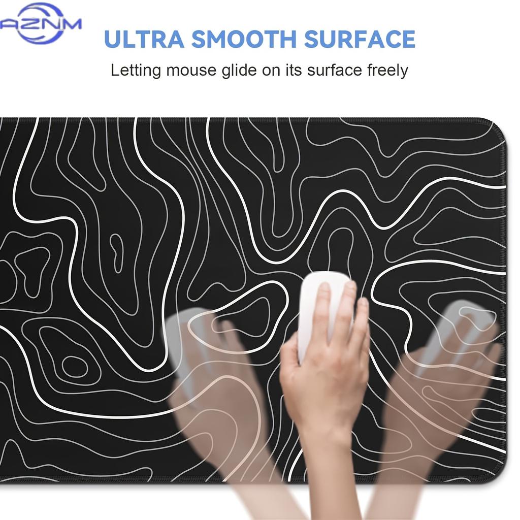 Modern Abstract Contour Line Large Desk Mat Antislip Rubber Mousepad For Gaming Room Office Pc Keyboard Workstation Decor