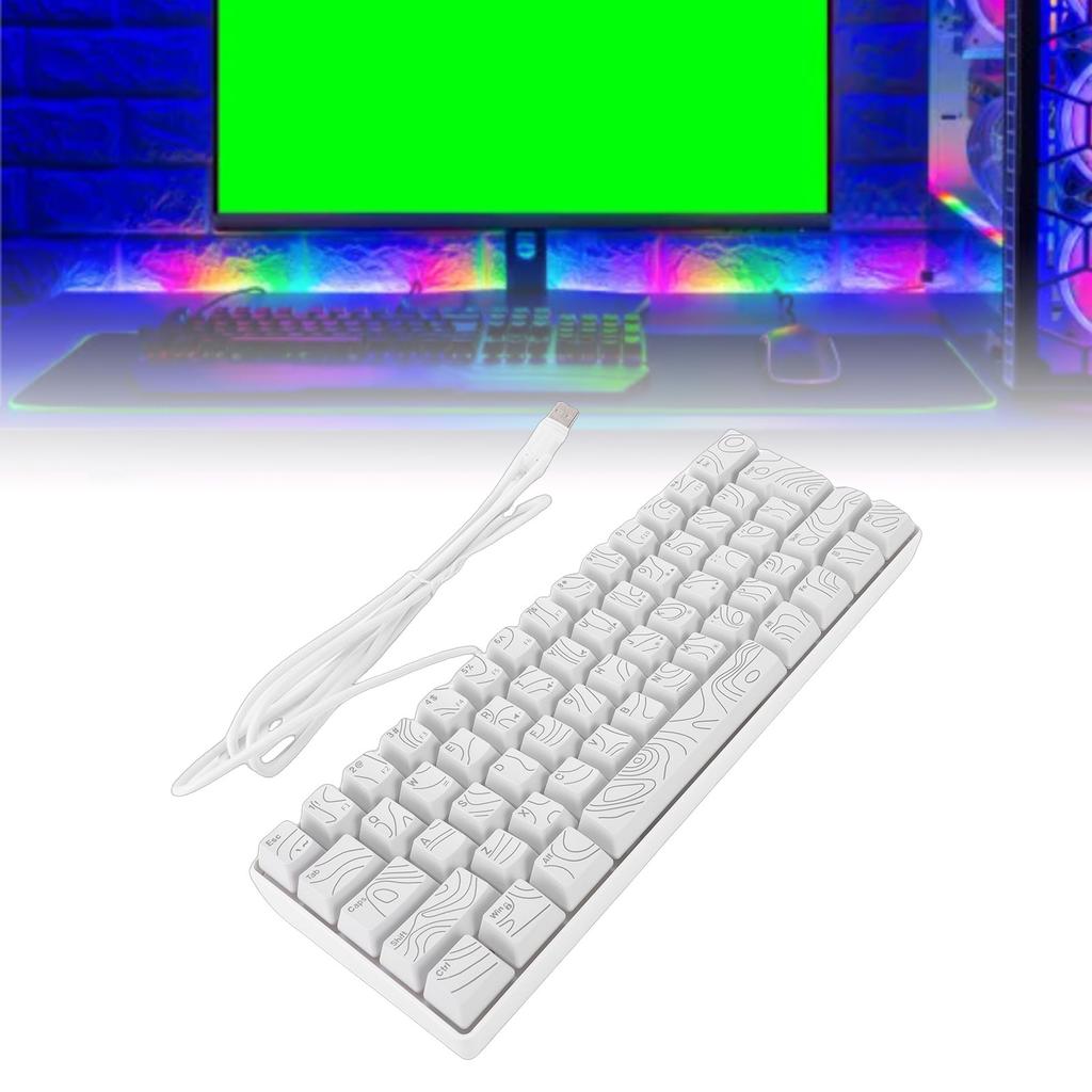 Tastatură Gaming RGB cu 61 de taste 60% Mecanică cu Iluminare RGB Design Ergonomic Tastatură cu Fir