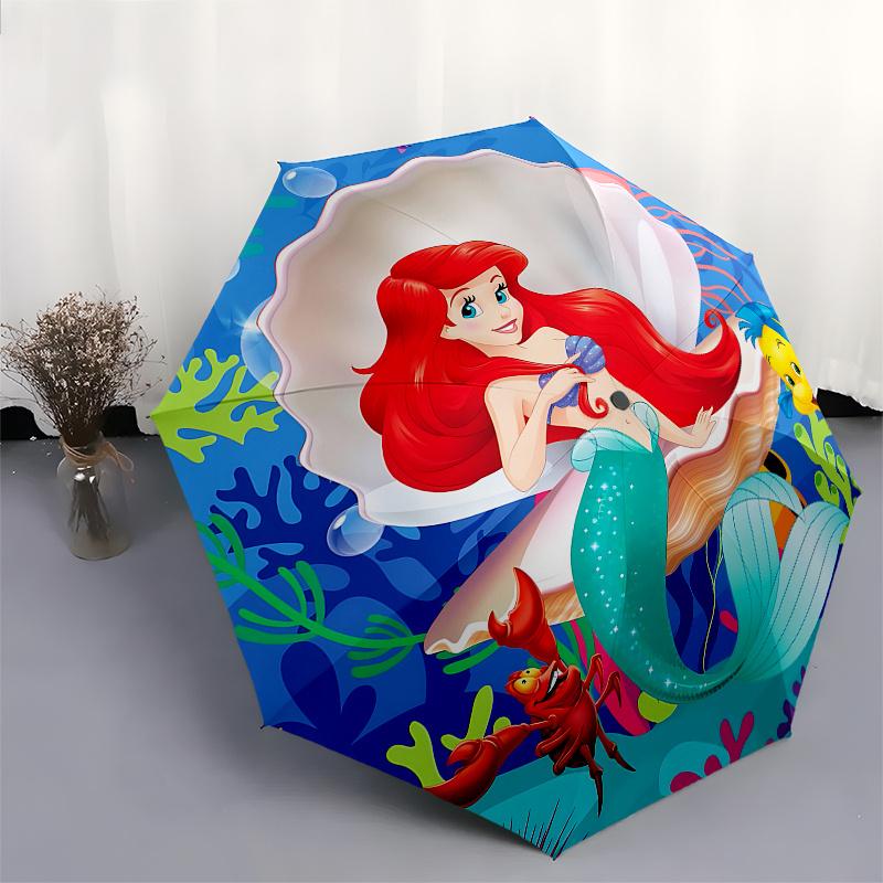 Mermaid, Ocean Automatic Opening and Closing Umbrella, Compact Travel Umbrella, Lightweight and Portable, Suitable for Beach Commuting Busin