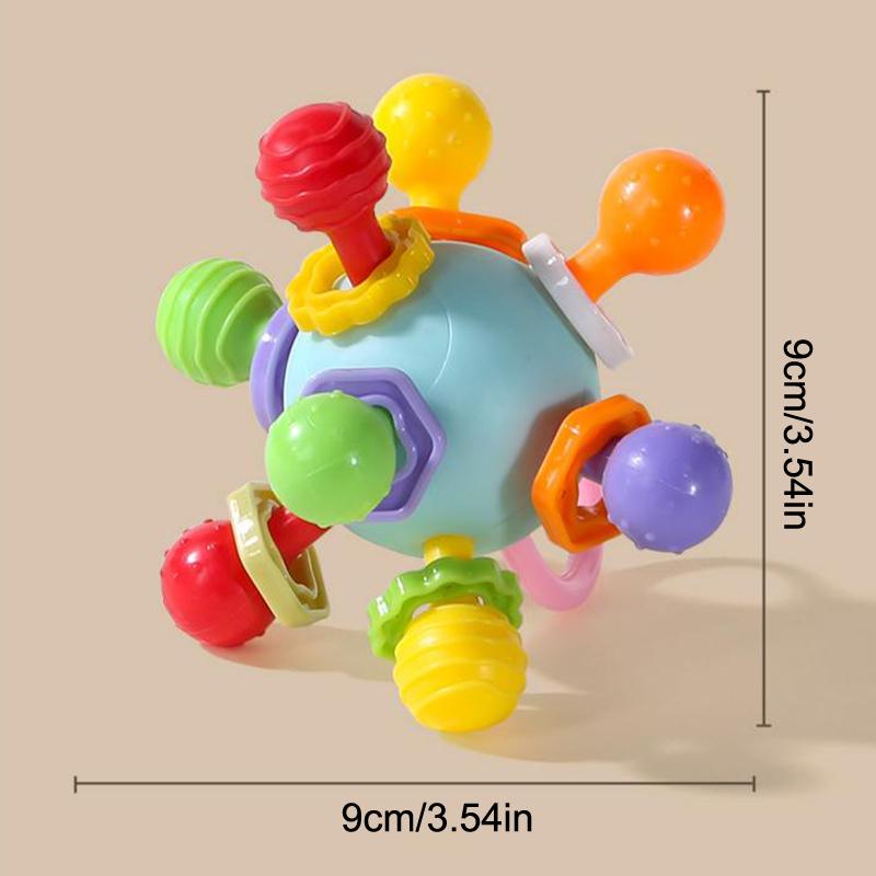 Hand Grip Ball Teeth-Glue Manhattan Gnawing And Potable Rattle Sound Toy Newborn Infant Learning Developmental Toy