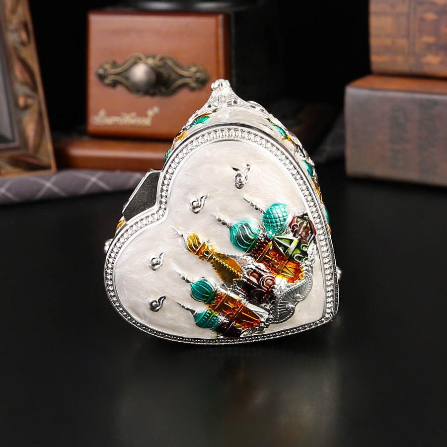 Castle Heart-shaped Small Jewelry Storage Box High-end Exquisite Special Metal Light Luxury Jewelry Box Wedding Gift