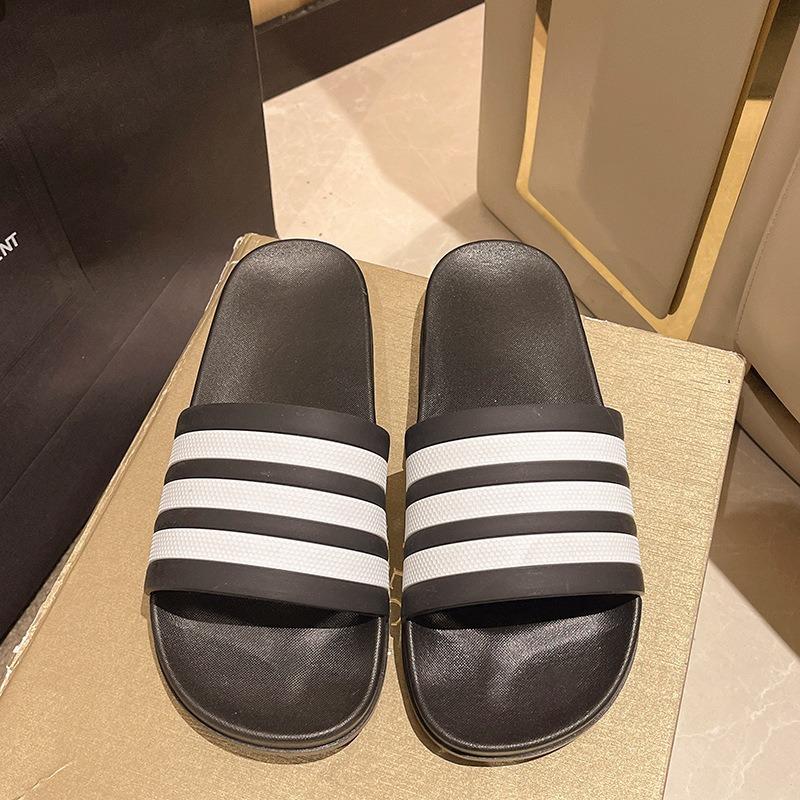 Classic PVC Three-bar Summer Casual Cool Slippers Versatile Trendy Men Handsome T Outside Wearing Cool Slippers Beach Shoes