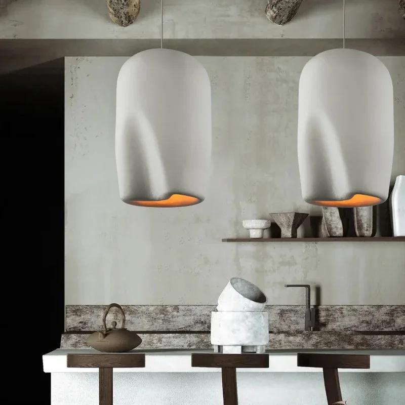 Nordic Minimalist Wabi-Sabi Art Pendant Lights Lustre Restaurant LED Chandelier Homestay Decor Bedroom Loft Hanging Ceiling Lamp