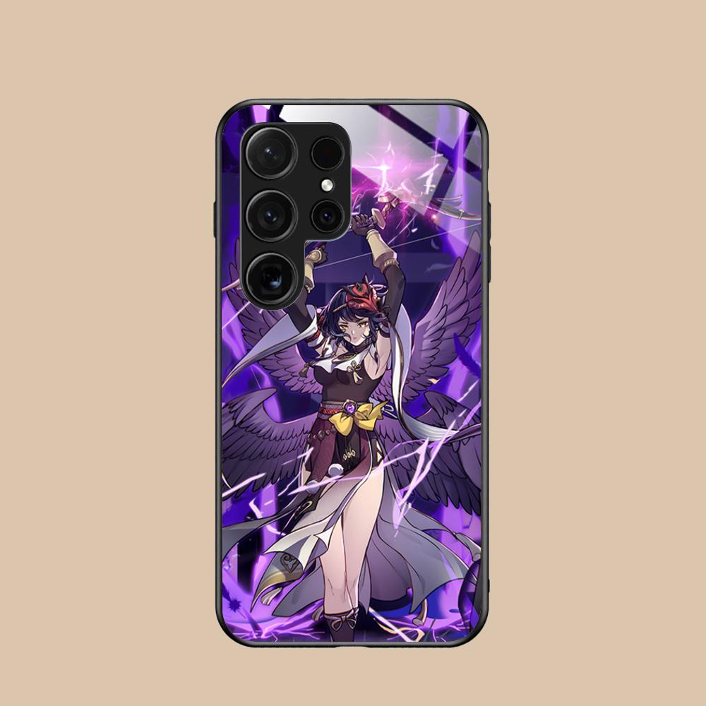 Game GI Kujou Sara Mobile Phone Case for Samsung Galaxy S26 S25 S24 S23 S22 S21 S20 Note20 Plus FE Ultra Glass Colorful Cover