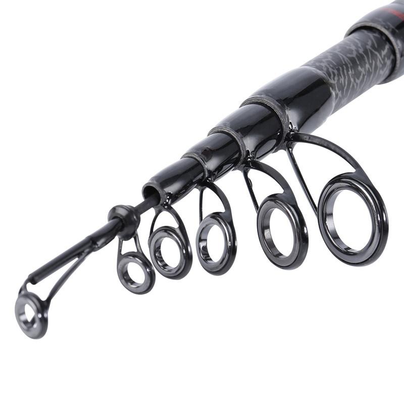 Teleskop-Carbonfaser-Spinn-Angelrute, Reise-Meer-Süßwasser-Angelrute