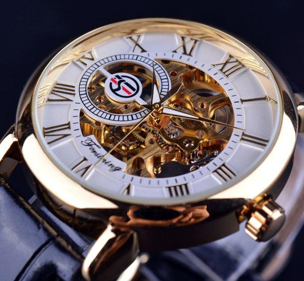 Forsining Men's Retro Skeleton Mechanical Watch