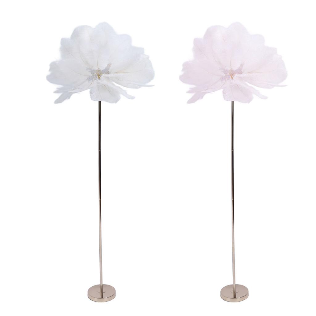Ostrich Plume Floor Lamp Iron Art 61 Inch LED USB Stepless Dimmable Modern Decorative Standing Lamp 