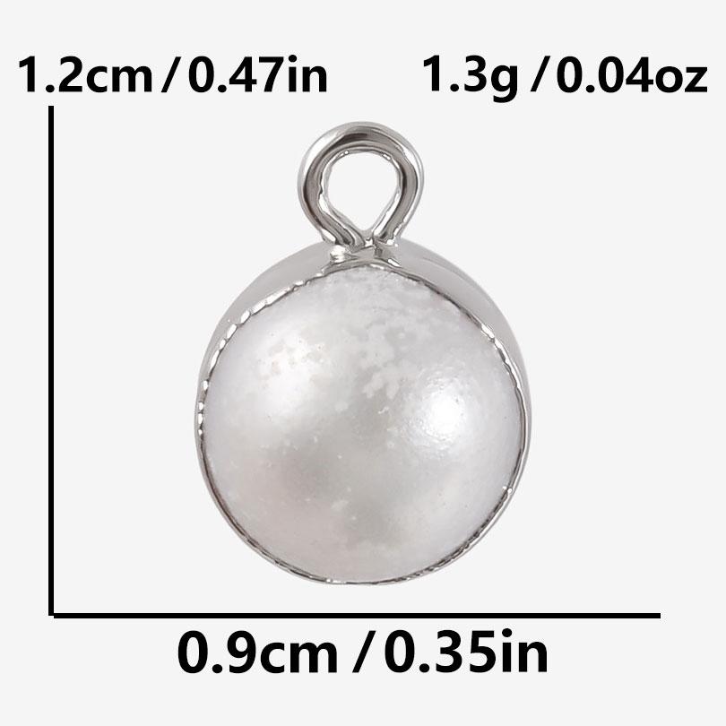 3pcs Real Natural Shell Pendants For Jewelry Making Supplies Geometric Round Cross Star Pearl Charm DIY 304 Stainless Steel Ring