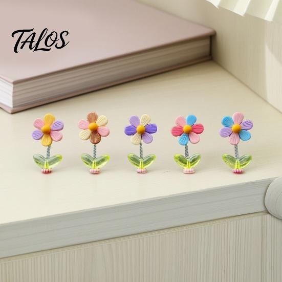 Auto-Armaturenbrett-Dekorationen 5 Stück Bunte Schüttelblumen-Deko, Harz-Regenbogen-Sonnenblumen-Ornament Wackelnde Blumen mit Anti-Rutsch-Pad, Niedlicher Wackelkopf für