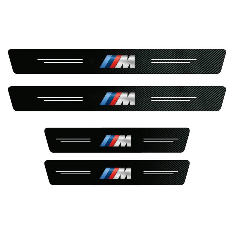 BMW Car Door Sill Scuff Plate Decor Carbon Fiber Stickers For BMW M E46 E90 E60 F30 F10 E39 E36 F20 G30 G20 E87 E92 E91 E30 F11 xn8