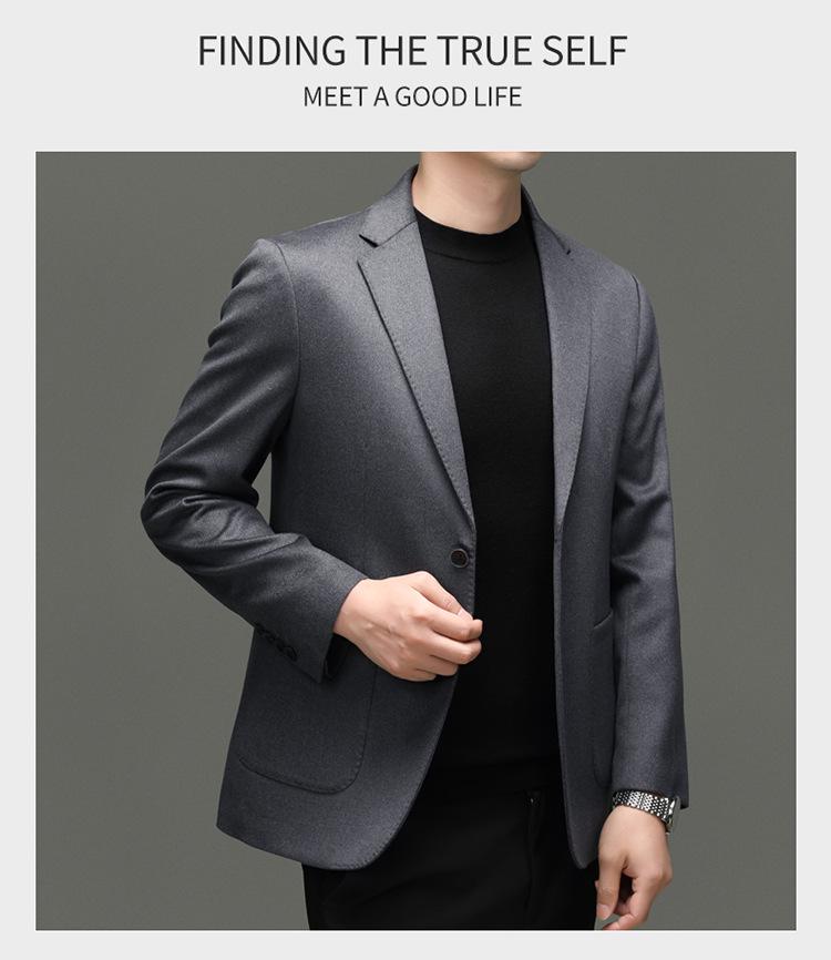 Costum Business Casual Premium pentru Bărbați din Lână, Cașmir și Mătase pentru Toamnă/Iarnă