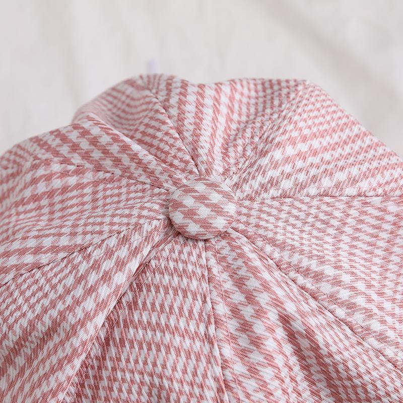Women All Match Retro Plaid Short Brim Beret for Autumn Winter Wear